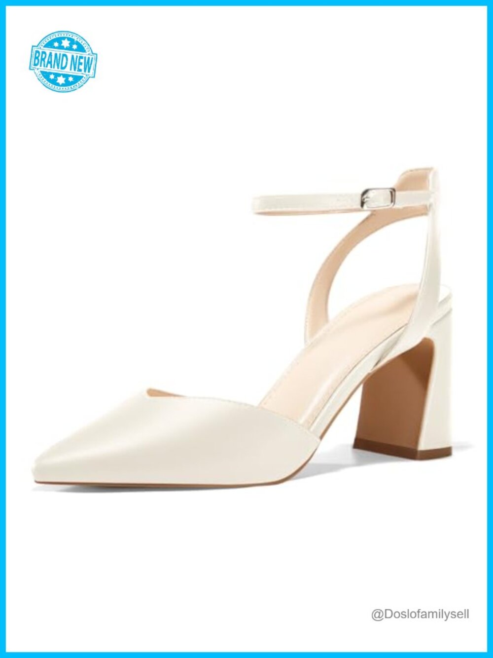 Juliet Holy Womens Chunky Block Heel Ankle Strap Pumps Slingback Closed Toe